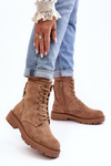 Women's Zip-Up Work Boots Light Brown Ninsuni