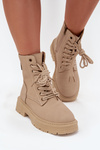 Women's Ankle Boots Workers With Zipper Beige Tirina