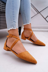 Women's Suede Ballerinas Spike Camel Vontare