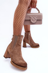 Suede Boots On Heel Liresa Brown