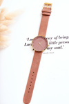 Women's Analog Suede Watch Without Nickel Ernest Pink