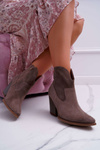 Women's Heeled Boots Leather Suede Cappuccino Nicole 2433