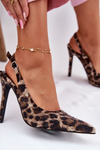 Embellished High Heels Leopard Beige-Black Kemonia