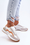 Women's Leather Sports Shoes White-Orange Somerio