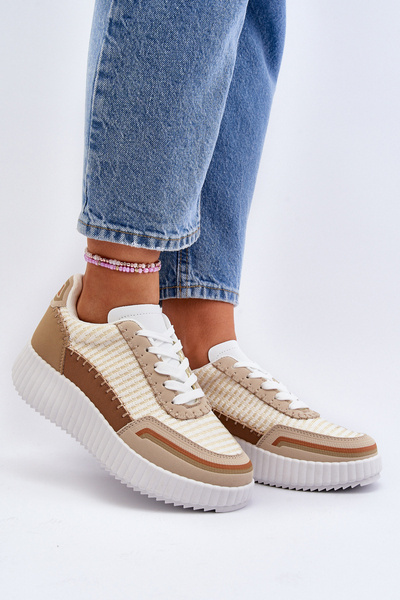 Women's Platform Sneakers in Beige Redala