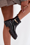 Patent leather ankle boots lined with decorative strap black Vivessa
