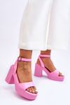 Fashionable Sandals On Massive Heel Pink Karmine