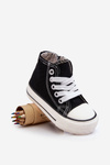 Children's High Sneakers Zippered Black Filemon