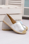 Srebrne Damskie Wsuwane Espadryle Paoli