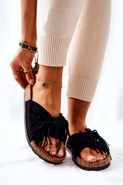 Slippers On The Cork Sole Black Taryne