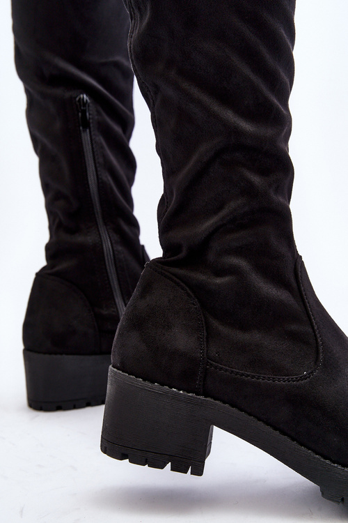 Women's Over-the-Knee Boots with Low Heel Black Berrinda