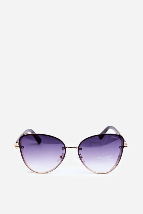 Okulary Przeciwsłoneczne Damskie Brokatowe Wstawki Czarno-Złote UV400