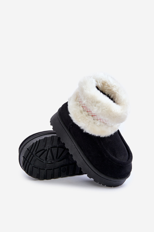 Snow Boots Children's Boots With Fur And Pattern Black Melefia