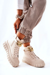 High Sneakers On A Platform Beige Standies