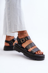 Women's sandals on a chunky sole black Nicarda