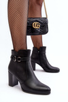 Women's Heeled Boots With Ornament Black Janeya