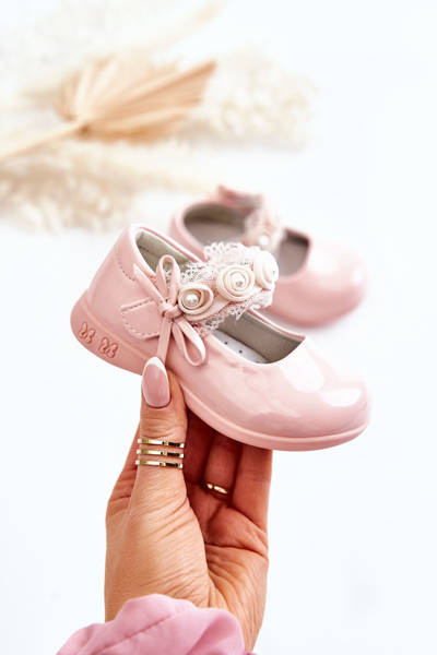 Children's Ballerinas With Velcro Pink Evelyn