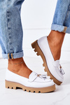 Leather Moccasins Lewski Shoes 3053 White
