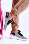 Sportowe Buty Sneakersy Damskie Wsuwane Szare Klayra