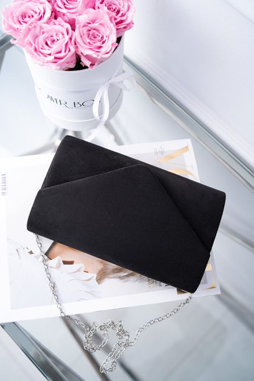 Women's Suede Handbag Black Clutch Bag