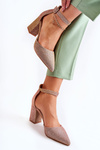 Shiny Pumps On A Bar Dark gold Amira