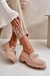 Women's Eco Suede Moccasins With Decoration Beige Wistera