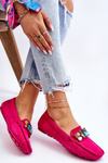 Women's Suede Loafers With Crystals Fuchsia Lucille