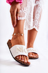 Classic Suede Slippers With Beaded White Vayana
