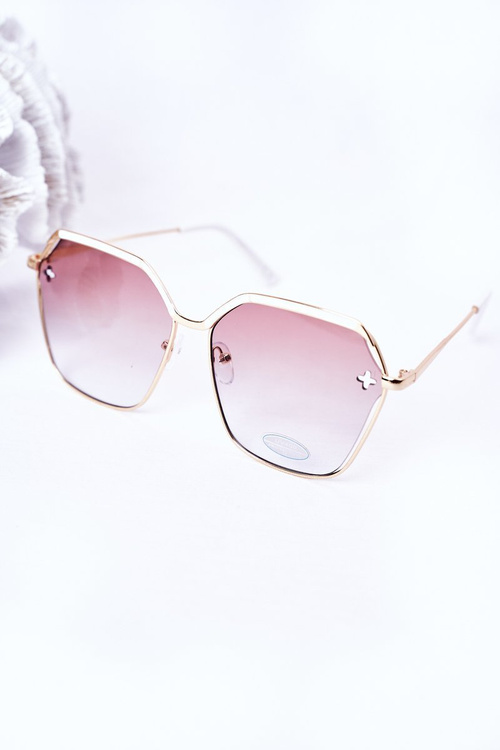 Geometric Sunglasses White With Beige Ombre 