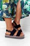 Suede Sandals On A Platform Black Olimpia