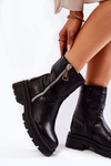 Women's Warm Boots With Zippers Black Jette