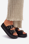 Women's Sandals With Buckles On Platform Black Nilatha