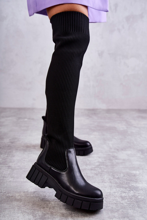 Women's High Boots Workers Black Austin