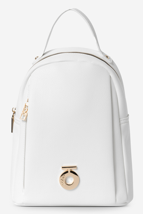 Women's Small Backpack Made of Eco Leather NOBO BAGP230-K000 White
