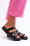 Eco Leather Women's Velcro Sandals Black Silaka