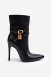 Women's Heeled Boots with Straps Black Casulle