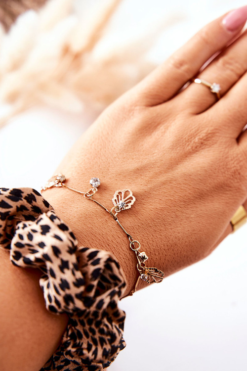 Bracelet Pendants Leaf Zirconia Gold Berolti