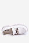 Leather Loafers With Chain GOE LL2N4038 White