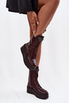 Leather Women's Ankle Boots with Decoration Lined Bordeaux Ulrika