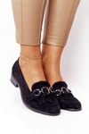 Elegant Women's Loafers Vinceza 10585 Suede Black
