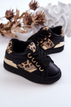 Leather Sport Shoes Leopard Black Trixie
