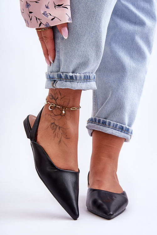 Women's Leather Slip-On Ballet Flats Black Germes