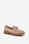 Eco Suede Women's Moccasins With Bear Beige Kaithra