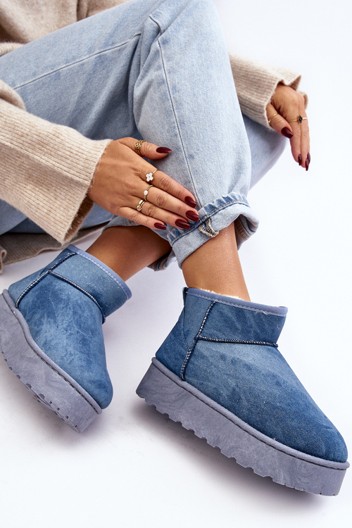 Women's Snow Boots with Glitter on Platform Blue Margella