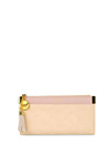 Leather Wallet with Tassel Beige and pink Madis