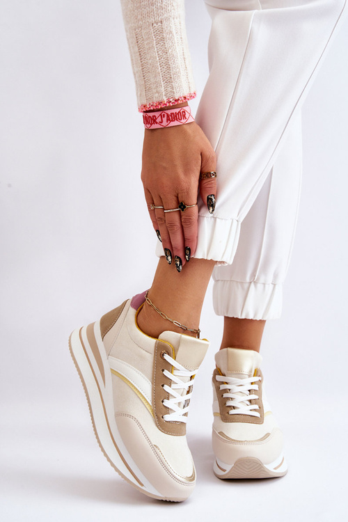 Wedge Sneakers Beige Hermain