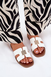 Flat Sliders With Cutouts And Decoration White Bohalis