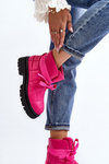 Women's Boots with Quilting and Lacing Pink Bizzanti