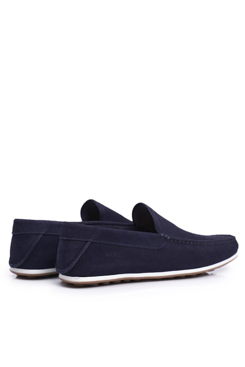 Men's GOE Navy Blue Nubuck Moccasins FF1N3059