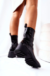 High heeled lacquered boots Black Merelien